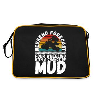 Quad Bike Quadfahrer - Retro Tasche - Schwarz/Gold - Hinten