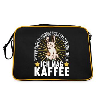 Kaffee Kaffeetrinker - Retro Tasche - Schwarz/Gold - Hinten