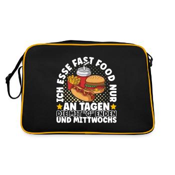 Burger Fast Food - Retro Tasche - Schwarz/Gold - Hinten