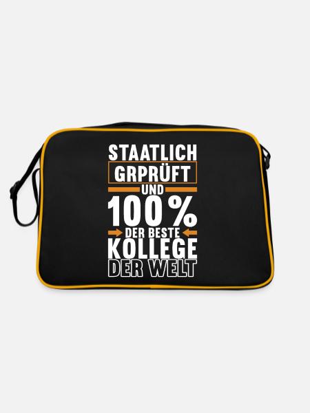 Abschiedsgeschenk Kollege Jobwechel - Retro Tasche - Schwarz/Gold - Hinten