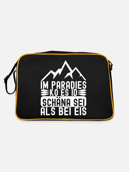 Allgäu Bayern - Retro Tasche - Schwarz/Gold