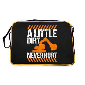 Construction site excavator excavator driver - Retro Bag - black/gold - Back