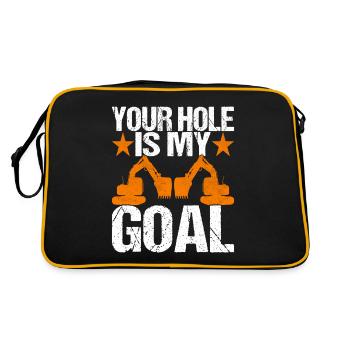 Construction site excavator excavator driver - Retro Bag - black/gold - Back