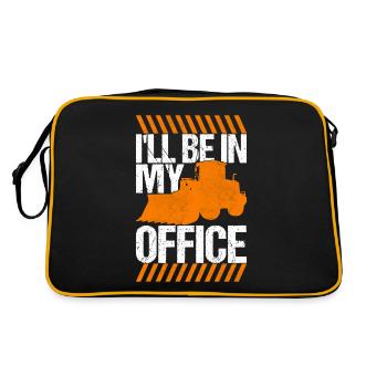 Construction site excavator excavator driver - Retro Bag - black/gold - Back