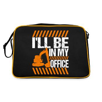 Construction site excavator excavator driver - Retro Bag - black/gold - Back