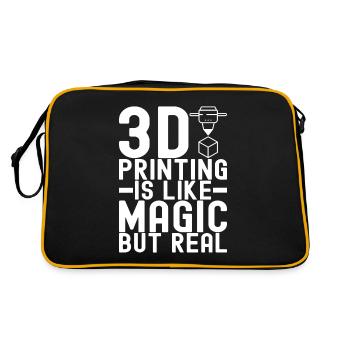 3 D Drucken - Retro Tasche - Schwarz/Gold - Hinten