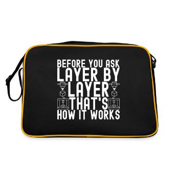 3 D Drucken - Retro Tasche - Schwarz/Gold - Hinten