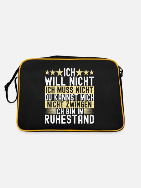 Ruhestand Rente - Retro Tasche - Schwarz/Gold - Hinten