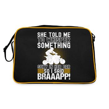 Quad Bike Quadfahrer - Retro Tasche - Schwarz/Gold - Hinten