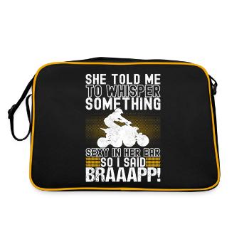 Quad Bike Quadfahrer - Retro Tasche - Schwarz/Gold - Hinten