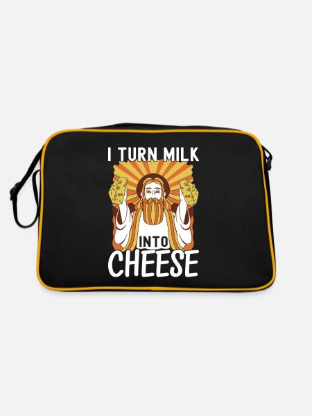 Cheese lovers Gouda cheese - Retro Bag - black/gold - Back
