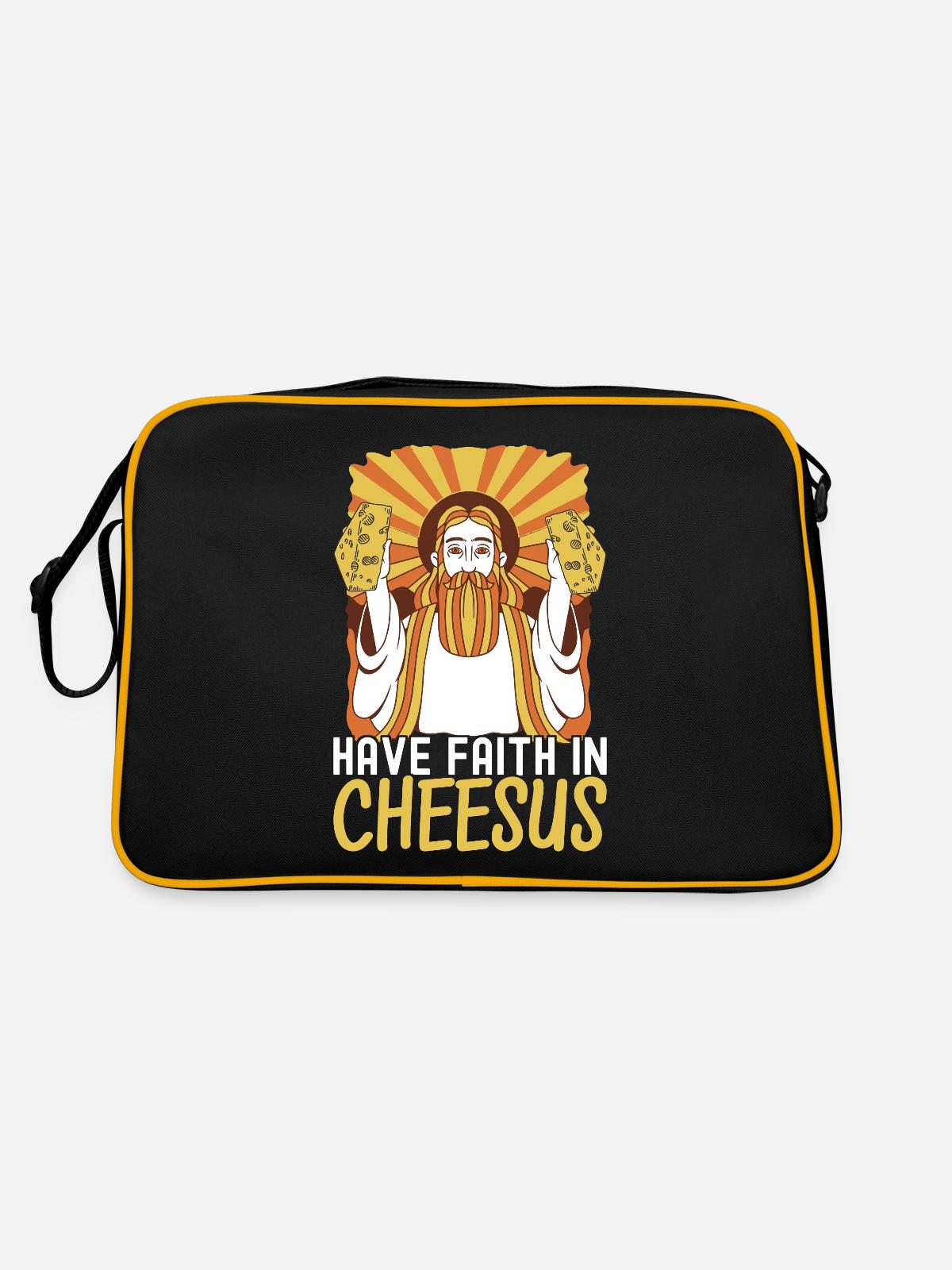 Cheese lovers Gouda cheese - Retro Bag - black/gold - Back