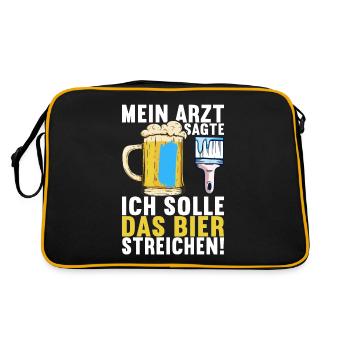 Beer drinkers Beer drinking - Retro Bag - black/gold - Back