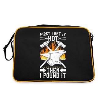 Blacksmith Forging Anvil - Retro Bag - black/gold - Back