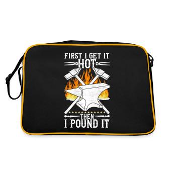 Blacksmith Forging Anvil - Retro Bag - black/gold - Back