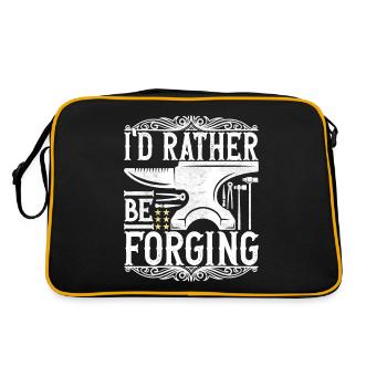 Blacksmith Forging Anvil - Retro Bag - black/gold - Back