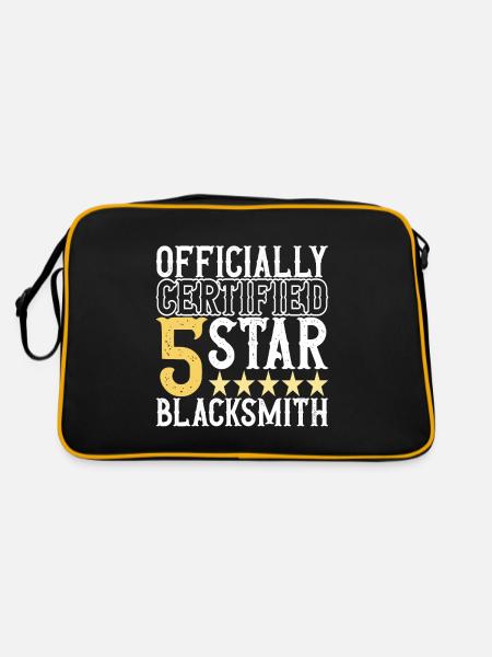 Blacksmith Forging Anvil - Retro Bag - black/gold - Back