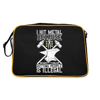 Blacksmith Forging Anvil - Retro Bag - black/gold - Back