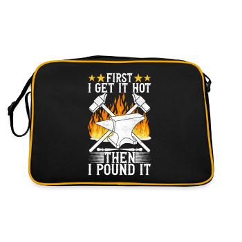 Blacksmith Forging Anvil - Retro Bag - black/gold - Back