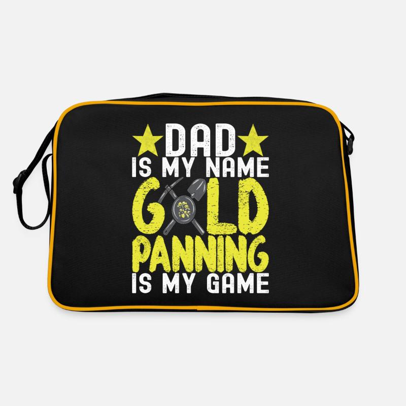 Goldgräber Goldschürfen - Retro Tasche - Schwarz/Gold