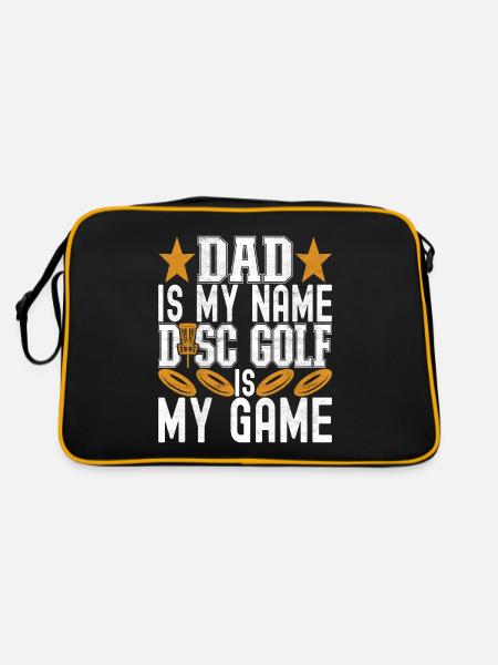 Disc Golf Discgolfspieler - Retro Tasche - Schwarz/Gold - Hinten