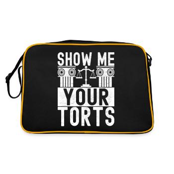 Law Student Judge Public Prosecutor - Retro Bag - black/gold - Back