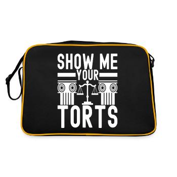 Law Student Judge Public Prosecutor - Retro Bag - black/gold - Back