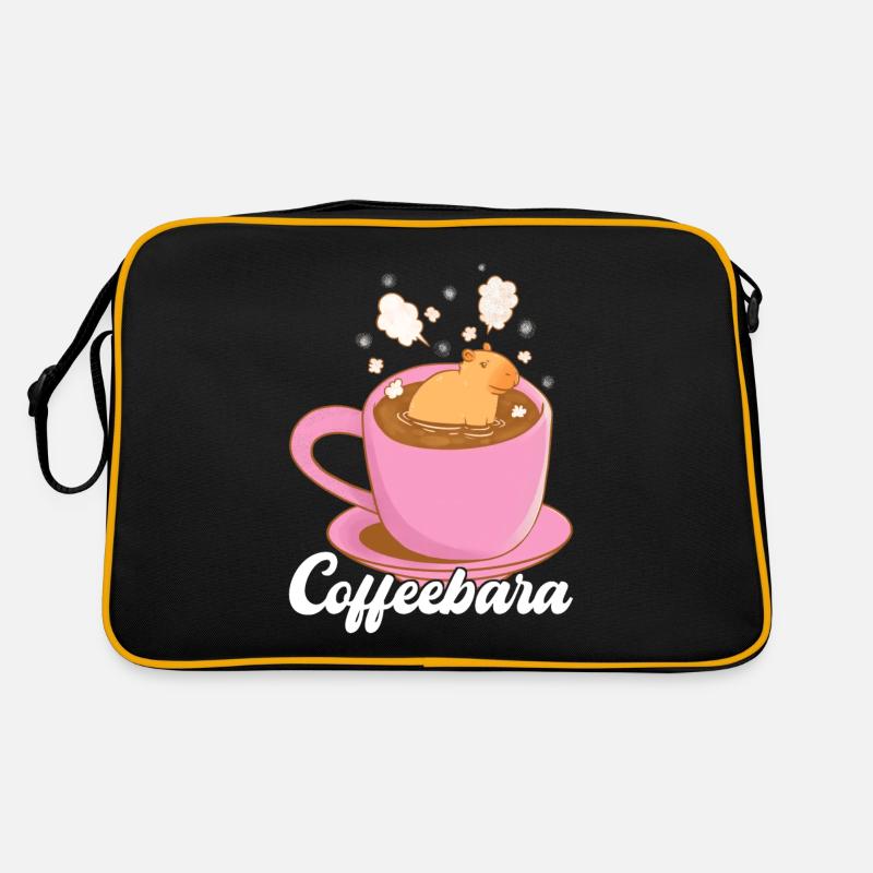 Capybara - Retro Tasche - Schwarz/Gold