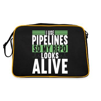 Programmierer Informatiker - Retro Tasche - Schwarz/Gold - Hinten