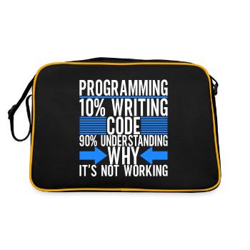 Programmierer Informatiker - Retro Tasche - Schwarz/Gold - Hinten