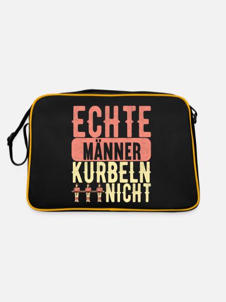 Tischfussball Tischkicker - Retro Tasche - Schwarz/Gold - Hinten