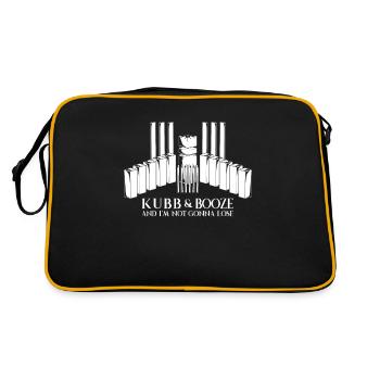 Wikingerschach - Kubb and Booze - Retro Tasche - Schwarz/Gold - Hinten