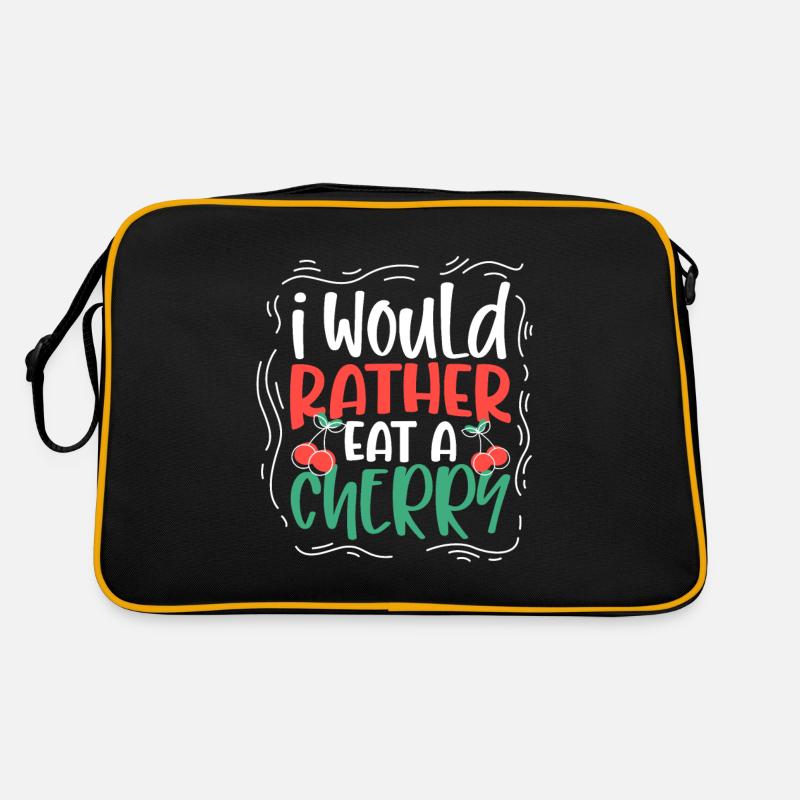 I would rather eat a cherry - Cherries Retro Bag