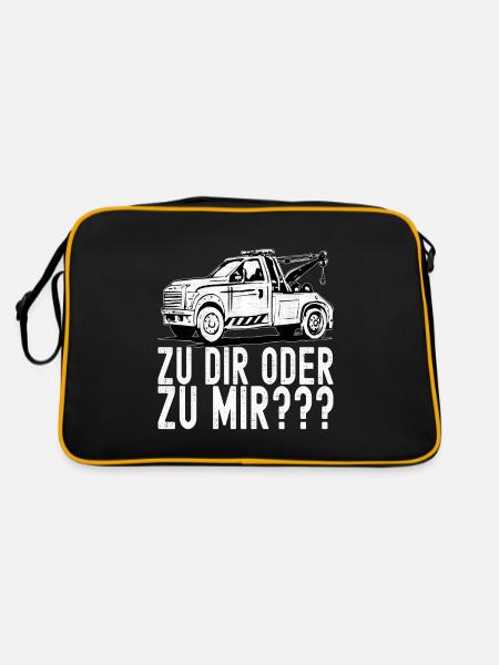 Abschleppwagen Abschleppdienst - Retro Tasche - Schwarz/Gold