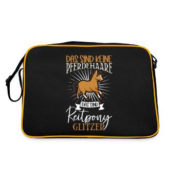 Reitpony Glitzer - Das sind keine Pferdehaare - Retro Tasche - Schwarz/Gold - Hinten