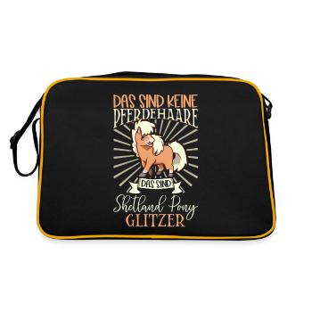Shetland Pony Glitzer - Das sind keine Pferdehaare - Retro Tasche - Schwarz/Gold - Hinten
