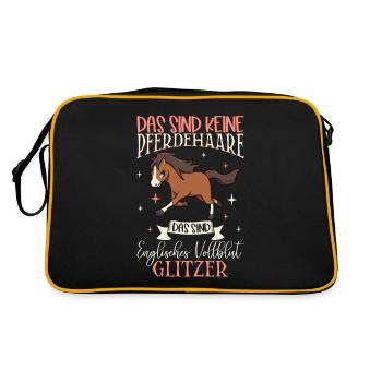 Vollblut Glitzer - Das sind keine Pferdehaare - Retro Tasche - Schwarz/Gold - Hinten