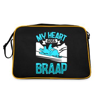My heart goes BRAAP - Snowmobile - Retro Bag - black/gold - Back