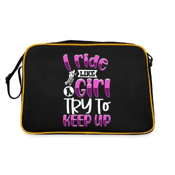 I ride like a girl - Snowmobile - Retro Bag - black/gold - Back