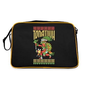 Dieu aztèque du soleil - Tonatiuh - Sac Retro - noir/or - Dos