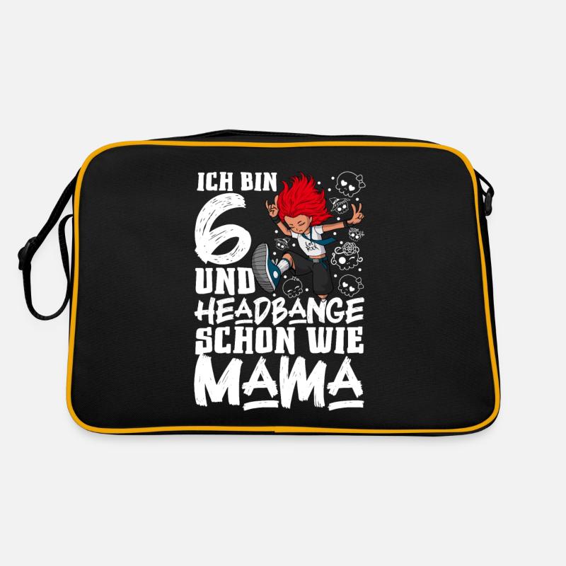 Ich bin 6 - Mädchen Rocker Retro Tasche