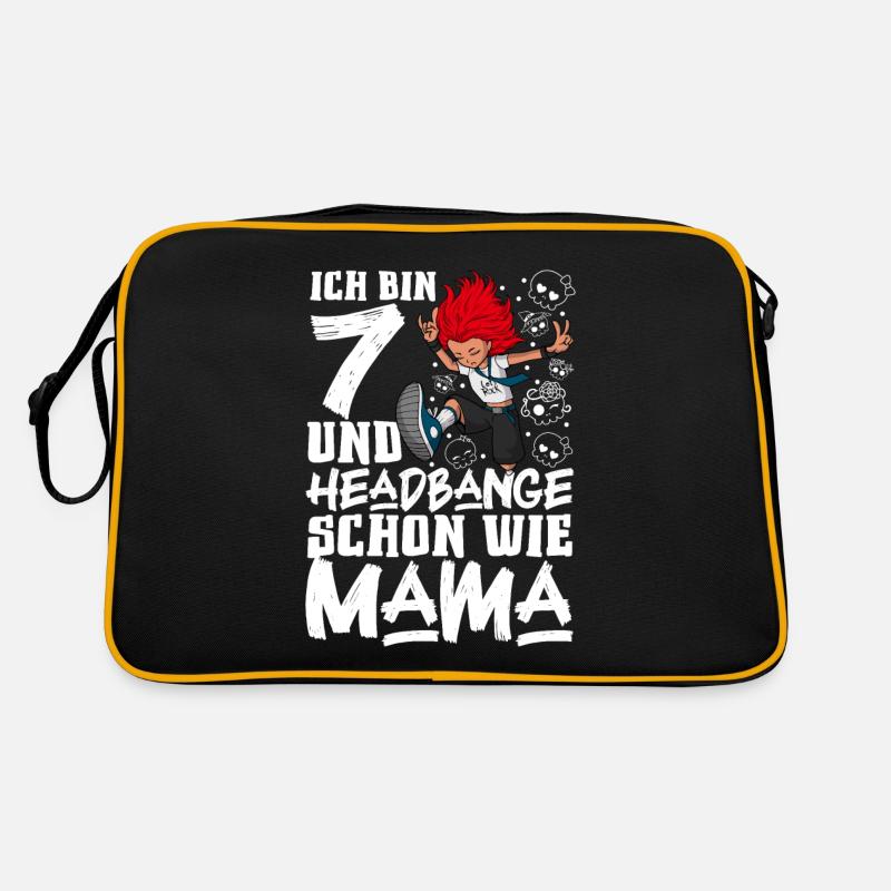 Ich bin 7 - Mädchen Rocker Retro Tasche