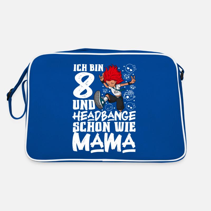 Ich bin 8 - Mädchen Rocker Retro Tasche