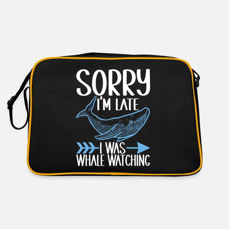 Wale Walbeobachter - Retro Tasche - Schwarz/Gold