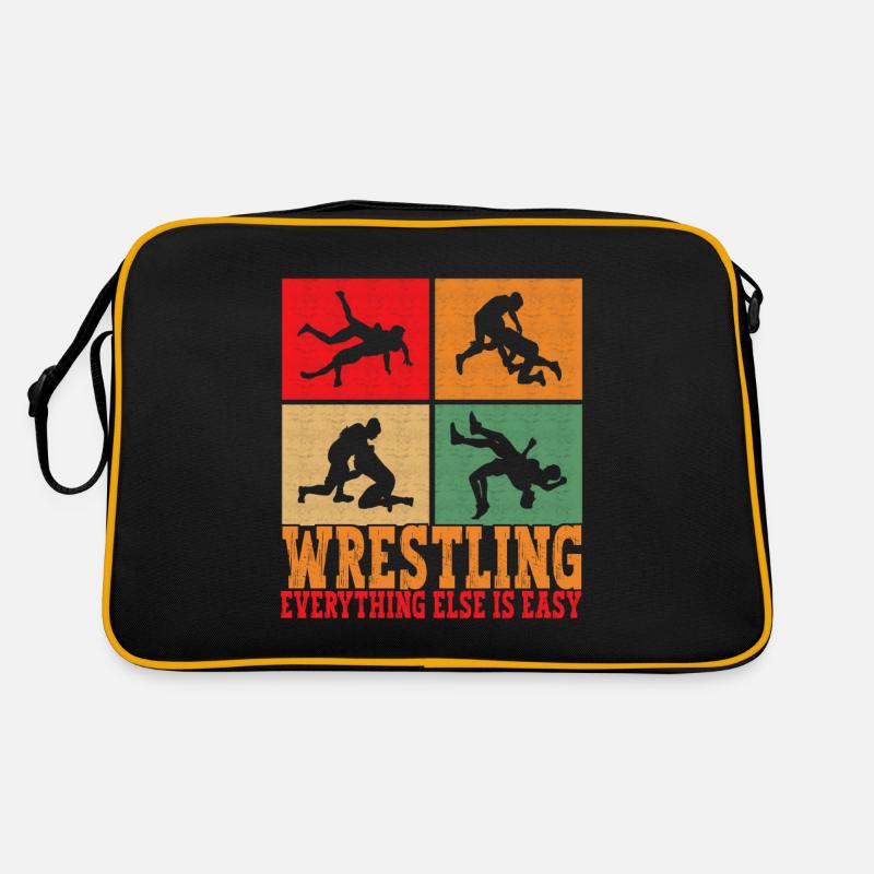 Wrestling Ringen Ringer - Retro Tasche - Schwarz/Gold