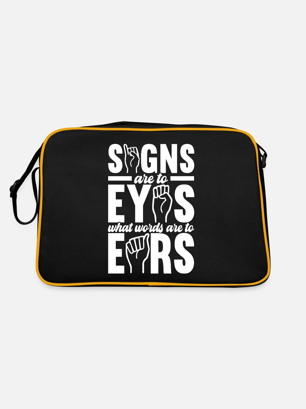 Deaf Deaf Mute Deaf - Retro Bag - black/gold - Back