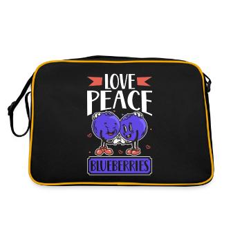 Love Peace Blueberries - Blueberry - Retro Bag - black/gold - Back