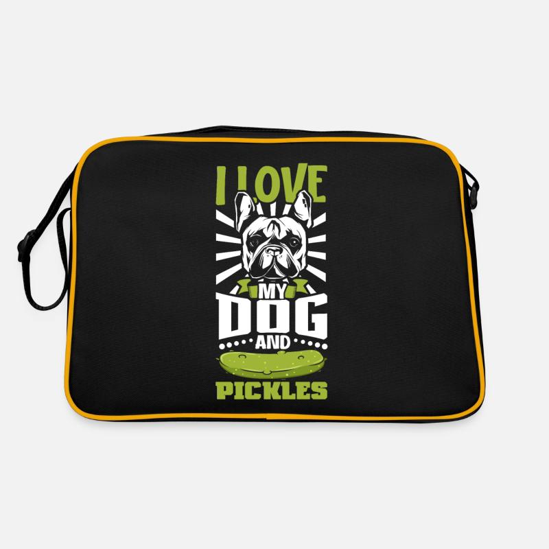 J’aime mon chien et mes cornichons - Concombres Sac Retro