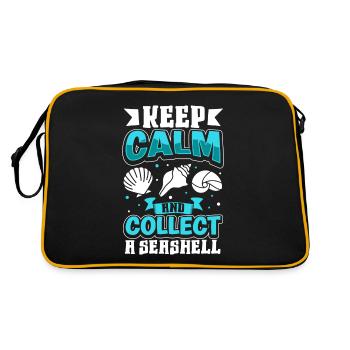 Keep Calm and Collect a Seashell - Muschelsammler - Retro Bag - black/gold - Back