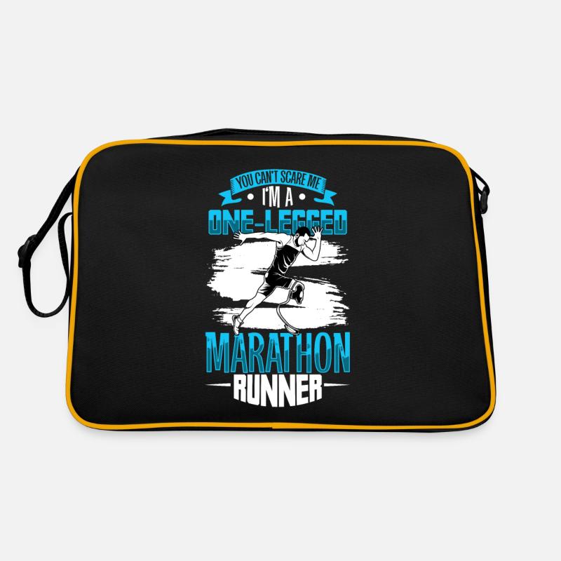 Furchtloser Marathonläufer mit Laufprothese Retro Tasche